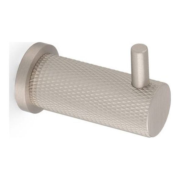 AW775SN  Satin Nickel  Alexander & Wilks Diamond Knurled Coat Hook