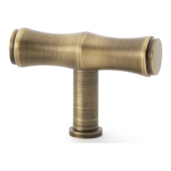 AW801B-55-AB • 55mm • Antique Brass • Alexander & Wilks Bamboo T-Bar Cabinet Knob