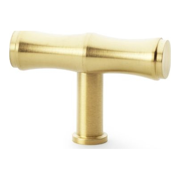 AW801B-55-SBPVD • 55mm • Satin Brass • Alexander & Wilks Bamboo T-Bar Cabinet Knob