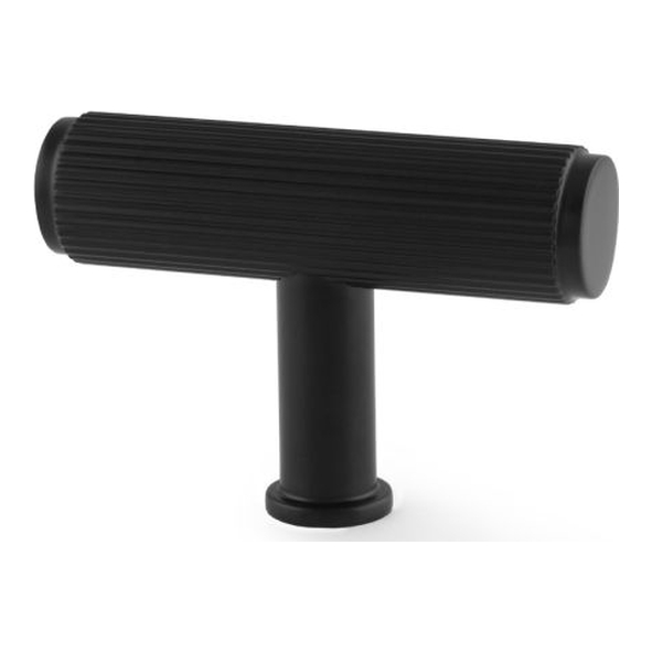 AW801R-55-BL • 55mm • Black • Alexander & Wilks Reeded T-Bar Cabinet Knob