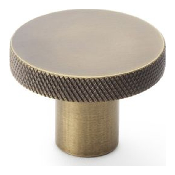 AW802-38-AB • 38mm • Antique Bronze • Alexander & Wilks Hanover Knurled Circular Cabinet Knob