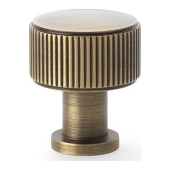 AW807R-29-AB • 29mm • Antique Brass • Alexander & Wilks Lucia Reeded Cabinet Knob