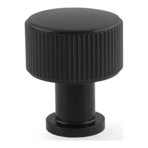 AW807R-29-BL • 29mm • Black • Alexander & Wilks Lucia Reeded Cabinet Knob