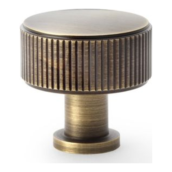 AW807R-35-AB • 35mm • Antique Brass • Alexander & Wilks Lucia Reeded Cabinet Knob