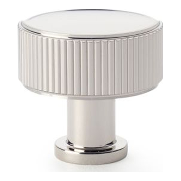 AW807R-35-PN • 35mm • Polished Nickel • Alexander & Wilks Lucia Reeded Cabinet Knob