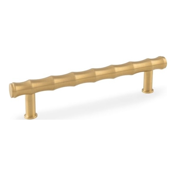 AW809B-128-SBPVD • 128mm c/c • Satin Brass PVD • Alexander & Wilks Bamboo T-Bar Cabinet Pull Handle