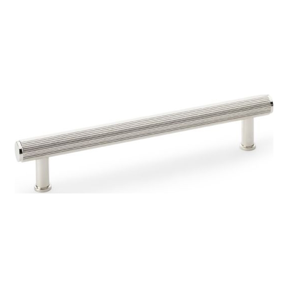 AW809R-160-PN • 160mm c/c • Polished Nickel • Alexander & Wilks Reeded T-Bar Cabinet Pull Handle