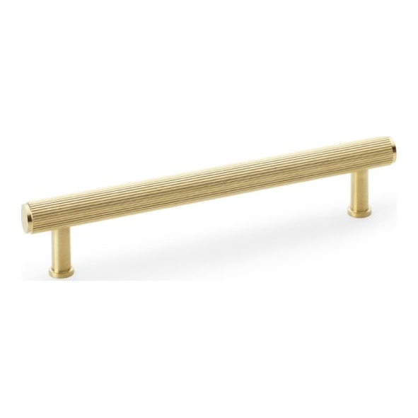 AW809R-160-SBPVD • 160mm c/c • Satin Brass PVD • Alexander & Wilks Reeded T-Bar Cabinet Pull Handle