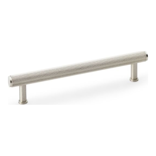 AW809R-160-SN • 160mm c/c • Satin Nickel • Alexander & Wilks Reeded T-Bar Cabinet Pull Handle