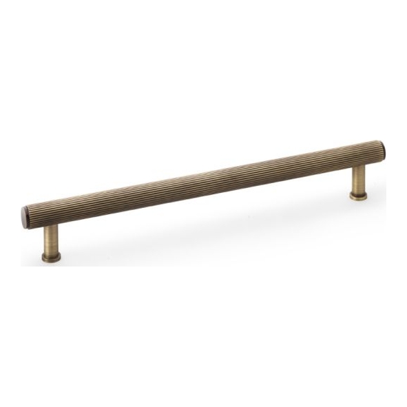 AW809R-224-AB • 224mm c/c • Antique Brass • Alexander & Wilks Reeded T-Bar Cabinet Pull Handle