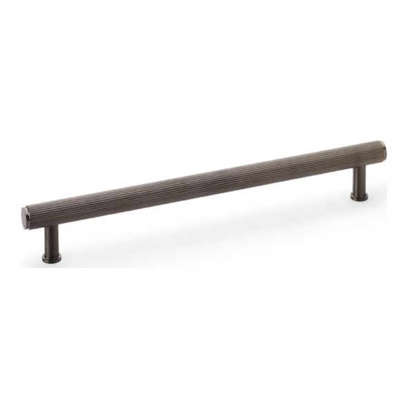 AW809R-224-DBZPVD • 224mm c/c • Dark Bronze PVD • Alexander & Wilks Reeded T-Bar Cabinet Pull Handle