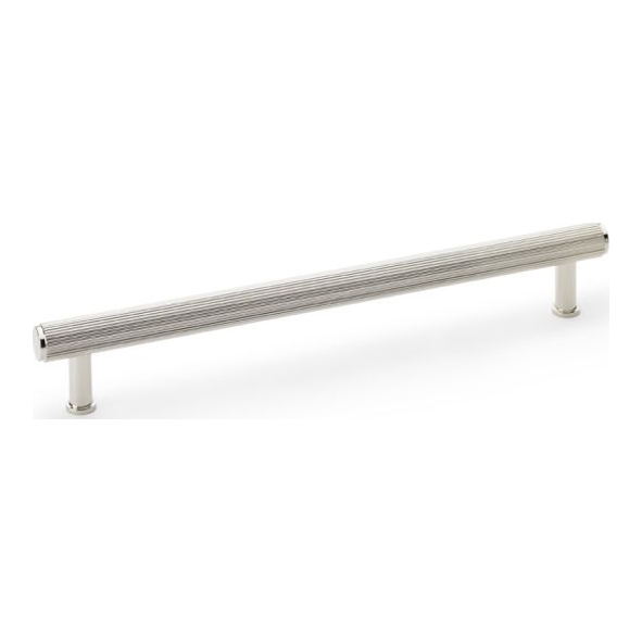 AW809R-224-PN • 224mm c/c • Polished Nickel • Alexander & Wilks Reeded T-Bar Cabinet Pull Handle