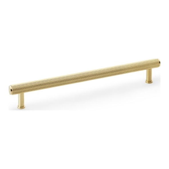 AW809R-224-SBPVD • 224mm c/c • Satin Brass PVD • Alexander & Wilks Reeded T-Bar Cabinet Pull Handle