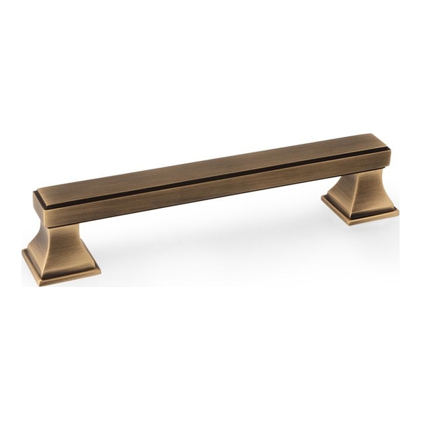 AW813-128-AB • 128mm c/c • Antique Brass • Alexander & Wilks Jesper Square Cabinet Pull Handle