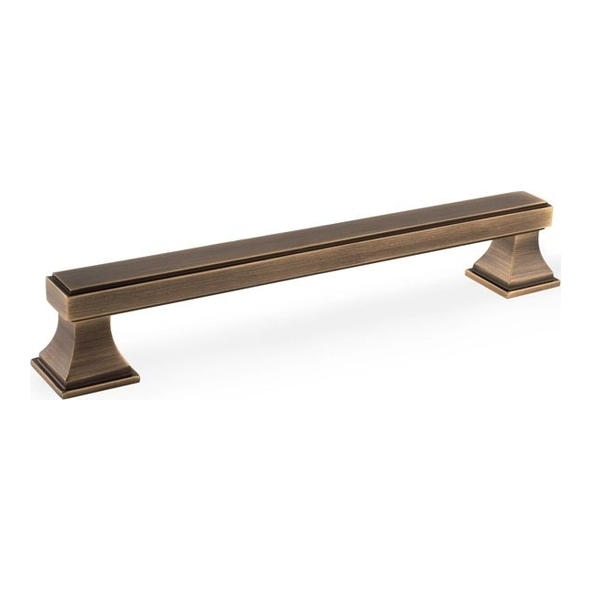 AW813-160-AB • 160mm c/c • Antique Brass • Alexander & Wilks Jesper Square Cabinet Pull Handle