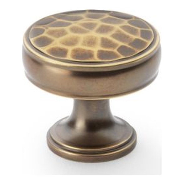 AW818-32-AB • 32mm • Antique Brass • Alexander & Wilks Leila Hammered Cabinet Knob