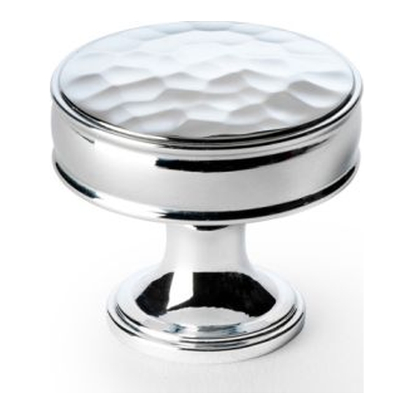 AW818-38-PC • 38mm • Polished Chrome • Alexander & Wilks Leila Hammered Cabinet Knob