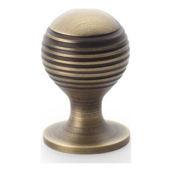 AW832-25-AB • 25mm • Antique Brass • Alexander & Wilks Caesar Cabinet Knob on Round Rose