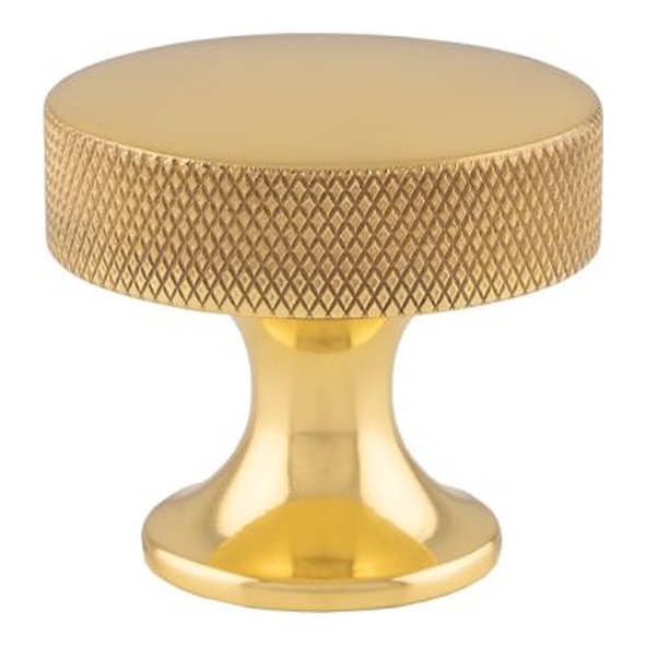 AW841-38-PB • 38mm • Polished Brass • Alexander & Wilks Berlin Knurled Cabinet Knob