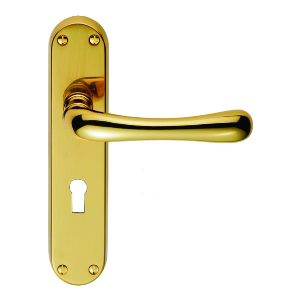 EL11  Standard Lock [57mm]  Polished Brass  Carlisle Brass Ibra Levers On Backplates