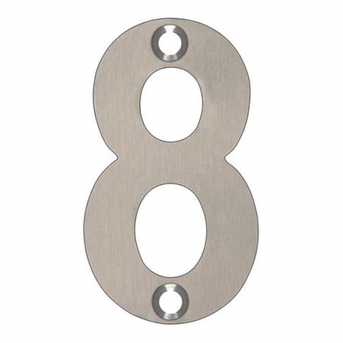 Zoo Satin Stainless Steel Face Fixing 50mm Numerals